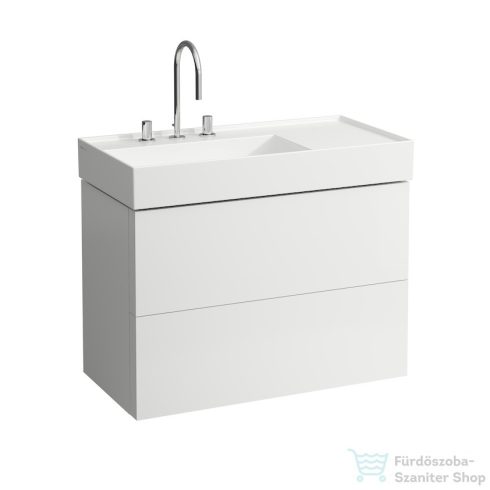 Laufen Kartell By Laufen 90x46 mosdó, jobb oldali polccal, 3 csaplyukkal H8103380001581 ( 810338 )