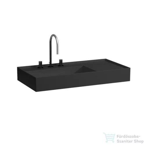 Laufen Kartell By Laufen 90x46 cm-es mosdó 3 csaplyukkal,matt fekete H8103387161581