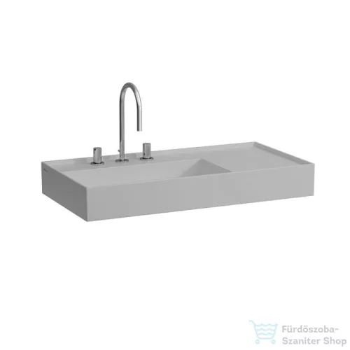 Laufen Kartell By Laufen 90x46 cm-es mosdó 3 csaplyukkal,Matt szürke H8103387591581