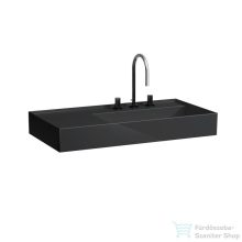   Laufen Kartell By Laufen 90x46 cm-es mosdó, bal oldali polccal,3 csaplyukkal,fényes fekete H8103390201581