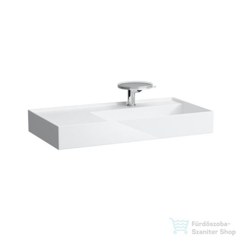 Laufen Kartell By Laufen 90x46 cm-es mosdó, bal oldali polccal,1 csaplyukkal,LCC bevonattal,fehér H8103394001111