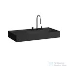 Laufen Kartell By Laufen 90x46 cm-es mosdó, bal oldali polccal,3 csaplyukkal,matt fekete H8103397161581