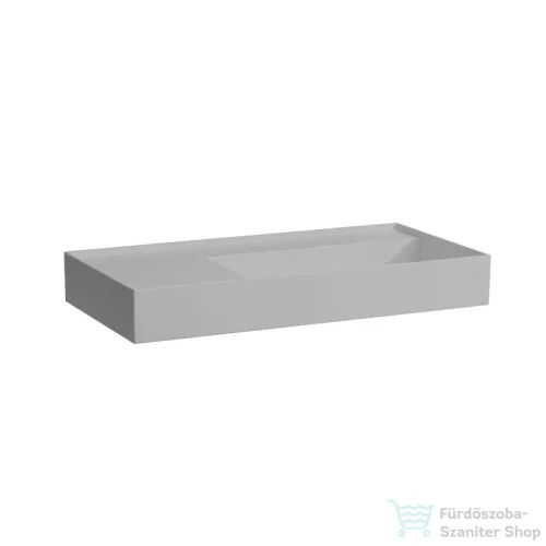 Laufen Kartell By Laufen 90x46 cm-es mosdó csaplyuk és túlfolyó nélkül,bal oldali polccal,matt szürke H8103397591121