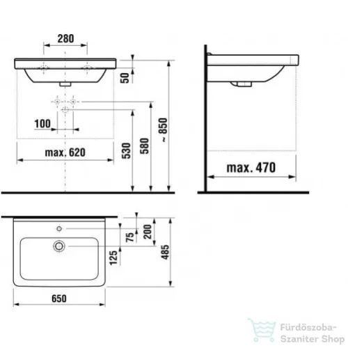 Jika Cubito 65x48,5 mosdó csaplyukkal 8104240001041