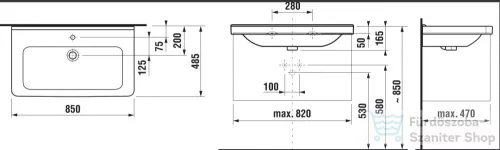 Jika Cubito 85x48,5 mosdó csaplyukkal 8104260001041