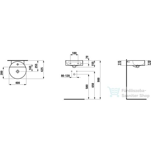 Laufen Val SaphirKeramik 40x42,5cm mosdó H8112810001041 ( 811281 )