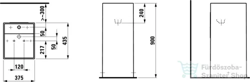 Laufen Kartell By Laufen Szabadon álló mosdó, speciális rejtett lefolyóval H8113310001111 ( 811331 )