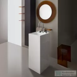   Laufen Kartell By Laufen szabadon álló mosdó 2 csaplyukkal,túlfolyó nélkül,speciális rejtett lefolyóval,fehér H8113310008151