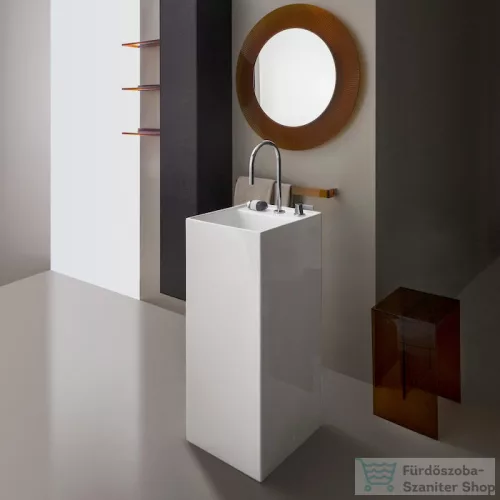 Laufen Kartell By Laufen szabadon álló mosdó 2 csaplyukkal,túlfolyó nélkül,speciális rejtett lefolyóval,fehér H8113310008151
