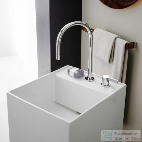 Laufen Kartell By Laufen szabadon álló mosdó 2 csaplyukkal,túlfolyó nélkül,speciális rejtett lefolyóval,fehér H8113310008151