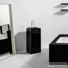 Laufen Kartell By Laufen szabadon álló mosdó 3 csaplyukkal,túlfolyó nélkül,speciális rejtett lefolyóval,matt fekete H8113317161581