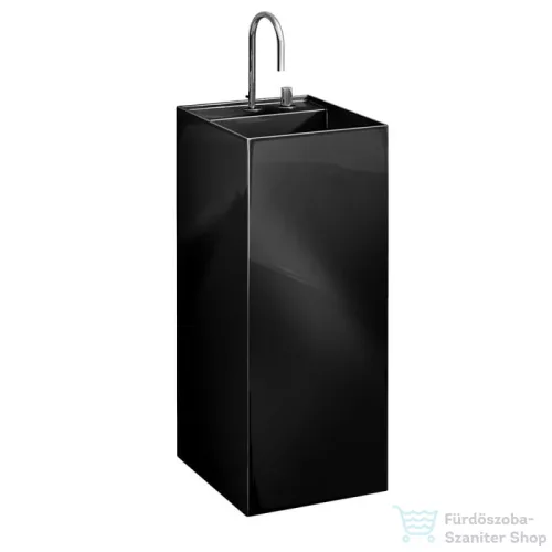 Laufen Kartell By Laufen szabadon álló mosdó 2 csaplyukkal,túlfolyó nélkül,speciális rejtett lefolyóval,matt fekete H8113317168151