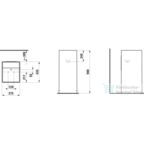 Laufen Kartell By Laufen szabadon álló mosdó csaplyuk és túlfolyó nélkül,speciális rejtett lefolyóval,matt fehér H8113317571121
