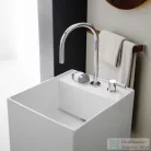 Laufen Kartell By Laufen szabadon álló mosdó 2 csaplyukkal,túlfolyó nélkül,speciális rejtett lefolyóval,matt fehér H8113317578151