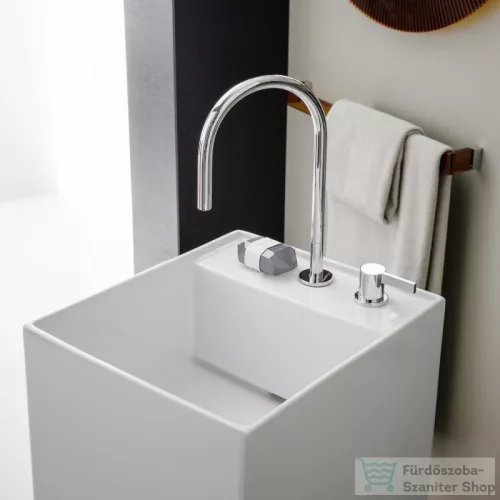 Laufen Kartell By Laufen szabadon álló mosdó 2 csaplyukkal,túlfolyó nélkül,speciális rejtett lefolyóval,matt fehér H8113317578151