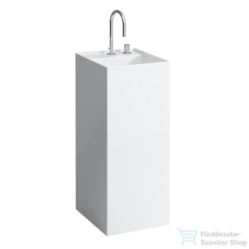 Laufen Kartell By Laufen szabadon álló mosdó 2 csaplyukkal,túlfolyó nélkül,speciális rejtett lefolyóval,matt fehér H8113317578151