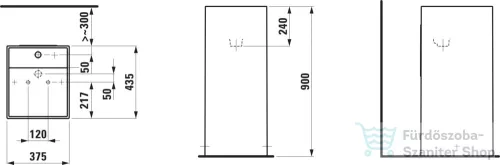 Laufen Kartell By Laufen szabadon álló mosdó 2 csaplyukkal,túlfolyó nélkül,speciális rejtett lefolyóval,LCC Active bevonattal,fehér H811331A008151