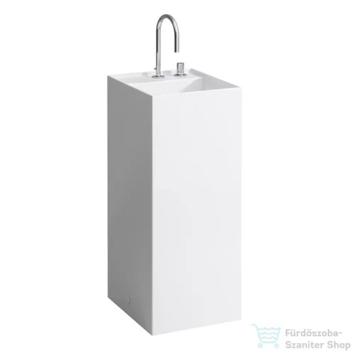 Laufen Kartell By Laufen szabadon álló mosdó 2 csaplyukkal,túlfolyó nélkül,speciális rejtett lefolyóval,LCC Active bevonattal,fehér H811331A008151