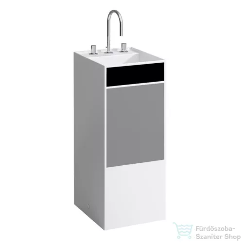 Laufen Kartell By Laufen szabadon álló mosdó 3 csaplyukkal,túlfolyó nélkül,speciális rejtett lefolyóval,fehér,fekete,szürke H811331D031581