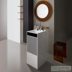   Laufen Kartell By Laufen szabadon álló mosdó 2 csaplyukkal,túlfolyó nélkül,speciális rejtett lefolyóval,fehér,fekete,szürke H811331D038151