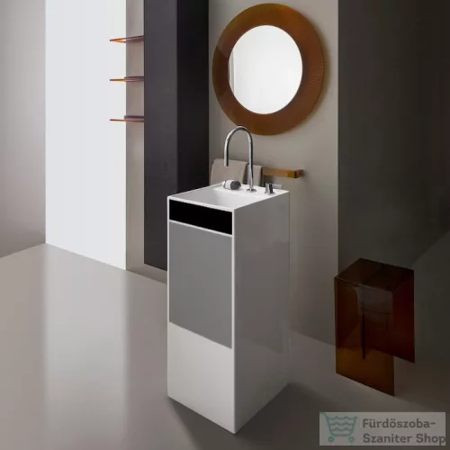 Laufen Kartell By Laufen szabadon álló mosdó 2 csaplyukkal,túlfolyó nélkül,speciális rejtett lefolyóval,fehér,fekete,szürke H811331D038151