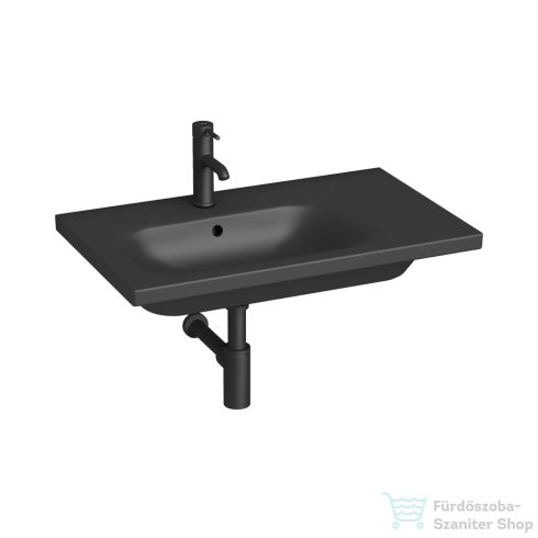 Jika MIO 75x45 cm-es fali mosdó jobb oldali pulttal, matt fekete H8117107161041