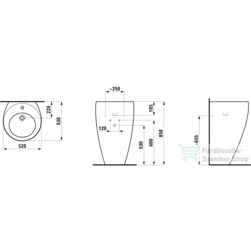 Laufen Ilbagnoalessi One 52x53x85 mosdó, integrált mosdólábbal H8119714001041 ( 811971 )
