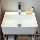Laufen Val SaphirKeramik 45x38 cm-es pultra ültethető mosdó túlfolyó nélkül,LCC bevonattal,fehér H8122804001111