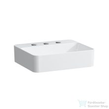   Laufen Val SaphirKeramik 45x38 cm-es pultra ültethető mosdó 3 csaplyukkal,túlfolyó nélkül,LCC bevonattal,fehér H8122804001581