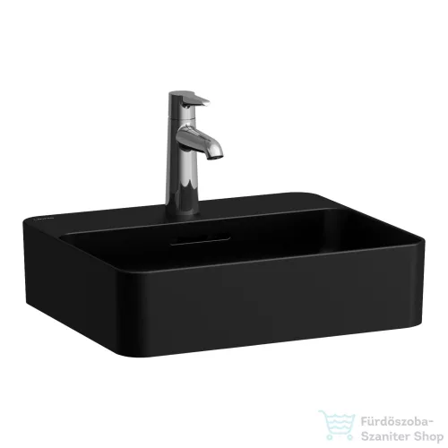 Laufen VAL SaphirKeramik 45x38 cm-es pultra ültethető mosdó, matt fekete H8122807161041