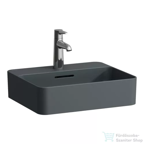 Laufen VAL SaphirKeramik 45x38 cm-es pultra ültethető mosdó, matt graphite H8122807581041