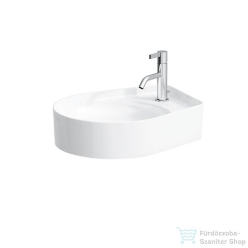 Laufen Val SaphirKeramik 50x40 cm-es túlfolyó nélküli mosdótál félig száraz zónával,fehér H8122810001111