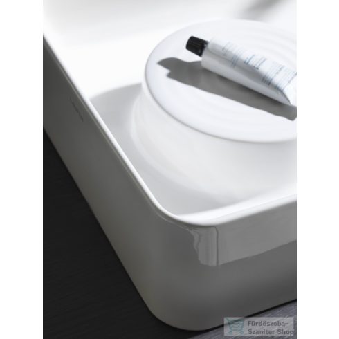 Laufen Val SaphirKeramik 55x36 cm-es mosdótál félig száraz zónával,csaplyuk és túlfolyó nélkül,fehér H8122820001121