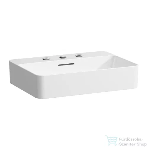 Laufen Val SaphirKeramik 55x40 cm-es pultra ültethető mosdó 3 csaplyukkal,fehér H8122840001081