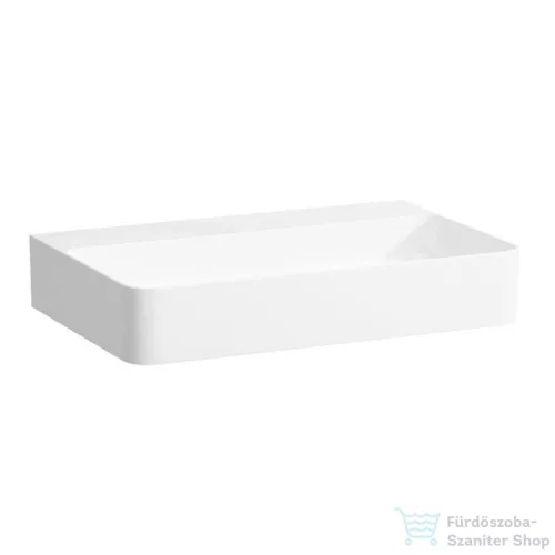 Laufen Val SaphirKeramik 55x40 cm-es pultra ültethető mosdó csaplyuk és túlfolyó nélkül,LCC bevonattal,fehér H8122844001121