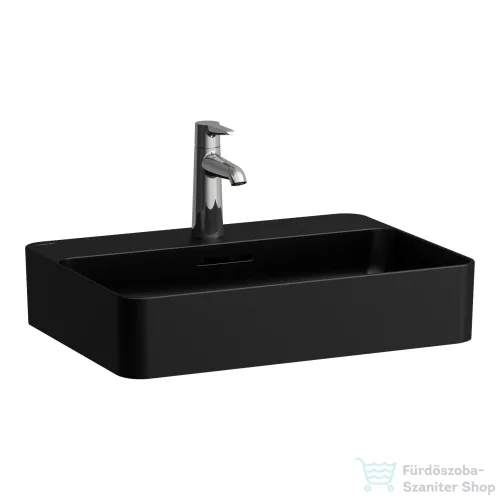 Laufen VAL SaphirKeramik 55x40 cm-es pultra ültethető mosdó, matt fekete H8122847161041
