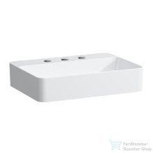  Laufen Val SaphirKeramik 55x40 cm-es pultra ültethető mosdó 3 csaplyukkal,túlfolyó nélkül,matt fehér H8122847571581