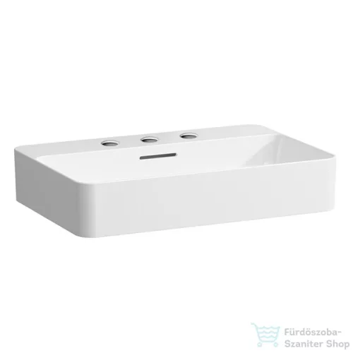 Laufen Val SaphirKeramik 60x40 cm-es pultra ültethető mosdó 3 csaplyukkal,LCC bevonattal,fehér H8122854001081