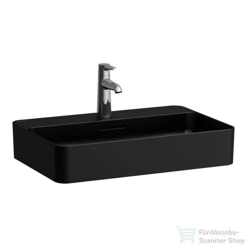 Laufen VAL SaphirKeramik 60x40 cm-es pultra ültethető mosdó, matt fekete H8122857161041