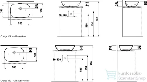 Laufen Ino 50x35 mosdótál H8123020001091 ( 812302 )