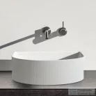 Laufen Sonar 34x34 cm-es csaplyuk nélküli mosdótál textúrával,túlfolyó nélkül,matt fehér H8123417571121