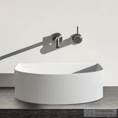 Laufen Sonar 34x34 cm-es csaplyuk nélküli mosdótál textúrával,túlfolyó nélkül,matt fehér H8123417571121