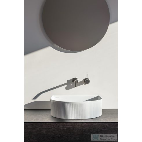Laufen Sonar 41x36,5 cm-es csaplyuk nélküli mosdótál textúrával,matt fehér H8123437571121