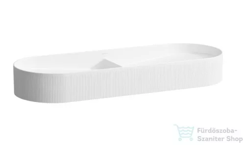 Laufen Sonar 100x37 cm-es csaplyuk nélküli mosdótál textúrával,LCC bevonattal,fehér H8123494001121