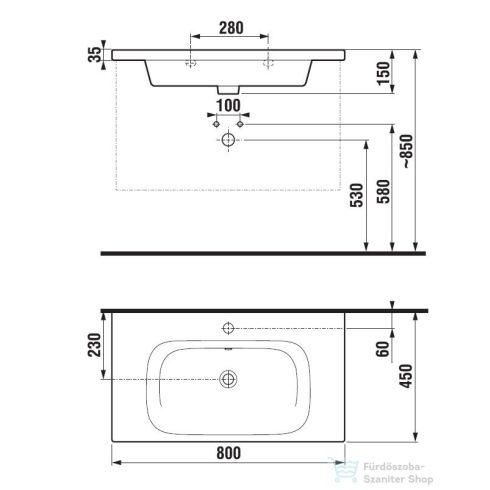 Jika Mio-N 80x45 cm mosdó Perla bevonattal 8127161001041