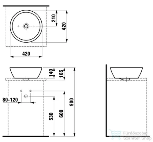 Laufen Pro 42cm-es mosdótál H8129620001091 ( 812962 )