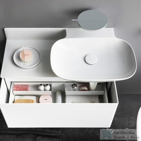 Laufen Ino 90x45 cm-es mosdó csaplyuk és túlfolyó nélkül,pult a bal oldalon,LCC bevonattal,fehér H8133014001121