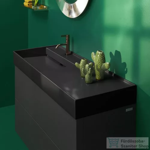 Laufen Kartell By Laufen 120x46 cm-es mosdó jobb oldali polccal,1 csaplyukkal,fényes fekete H8133320201111