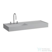   Laufen Kartell By Laufen 120x46 cm-es mosdó,jobb oldali polccal, 3 csaplyukkal,Matt szürke H8133327591581