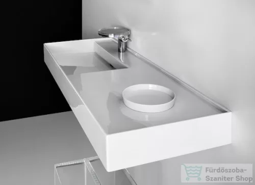 Laufen Kartell By Laufen 120x46 cm-es mosdó jobb oldali polccal,1 csaplyukkal,LCC Active bevonattal H813332A001111